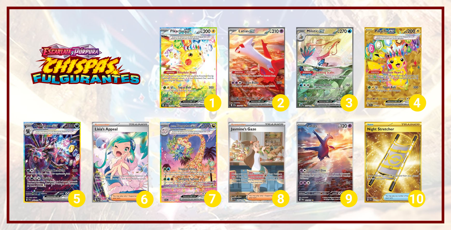 top 10 mejores cartas pokemon surging sparks